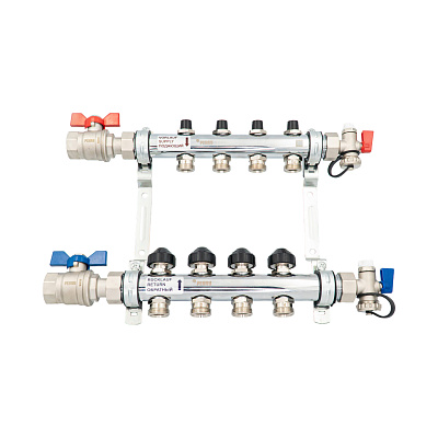 Комплект коллекторов РЕХАУ HKV на 11 контуров, нержавеющая сталь