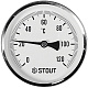 Термометр Stout биметаллический с погружной гильзой 75 мм, Dn 100 мм, 1/2 , 0...120С