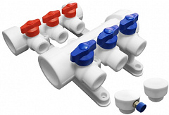 Коллекторная группа из полипропилена Valfex 40х20 на 3 выхода (4/1) (Valfex) БЕЛАЯ (ВАЛФ-РУС)