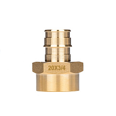 Штуцер Usystems с внутренней резьбой латунный для труб PE-Xa 20-Rp3/4ВР, тип 1