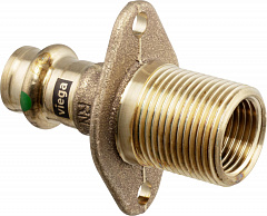 Водорозетка медная Viega для прохода через стену прямая 15 х Rp 1/2 х G 3/4 НР, Sanpress, модель 2232.3