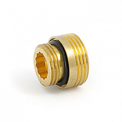 Ниппель UNI-FITT 1/2х3/4 с прокладкой O-RING к узлам для радиаторов наружная резьба, латунь