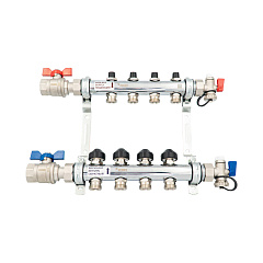 Комплект коллекторов РЕХАУ HKV на 8 контуров, нержавеющая сталь