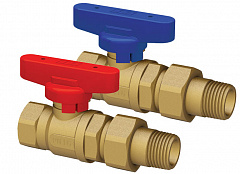 Кран шаровой FAR хромир. 3/4 ВР-американка,(бабочка, красн.)