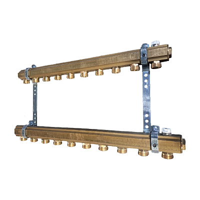 Коллектор TECE в сборе 1 дюйм и 3/4 дюйма, 10 контуров