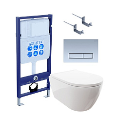 Комплект Акватек ПОЛАРИС рама Standard INS-0000012, унитаз ПОЛАРИС AQ0700-00 с тонким сиденьем soft-close, крепеж KKI-0000002 , панель KDI0000027