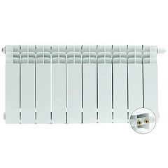 Биметаллический секционный радиатор отопления Stout Titan Ventil 350 / 6 секций (нижнее правое)