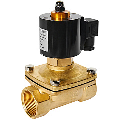 Клапан соленоидный (электромагнитный) Stout прямого действия, НО, 24В, G1 1/4, EPDM