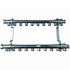 Коллектор TECE для систем отопления без вентилей 1х3/4ЕК 10 контуров, круглое сечение