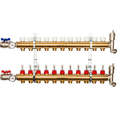 Коллектор Stout распределительный из латуни с расходомерами 1/3/4x11, SMB 0473 000011