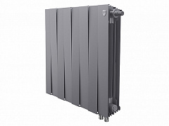 Биметаллический секционный радиатор отопления Royal Thermo Pianoforte Silver Satin 500 / 8 секций нижнее правое подключение