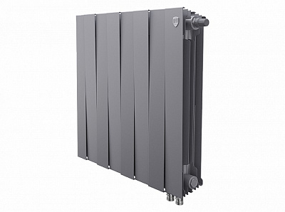 Биметаллический секционный радиатор отопления Royal Thermo Pianoforte Silver Satin 500 / 8 секций нижнее правое подключение