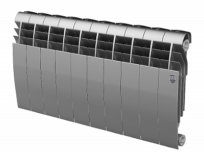 Биметаллический секционный радиатор отопления Royal Thermo Biliner 350 / Silver Satin / 10 секций