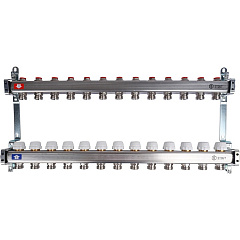 Коллектор Stout из нержавеющей стал с запорными клапанами 1/3/4x13, SMS 0922 000013