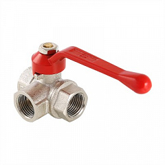 Кран шаровой VALTEC трехходовой, тип Т 3/4 ВВВ