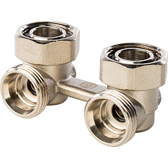 Узел нижнего подключения Stout для двухтрубной системы угловой 3/4 ВР ЕК х 3/4 НР ЕК