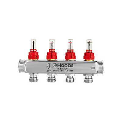 Коллектор HOOBS , с расходомерами, 1 х 3/4 -5 вых .
