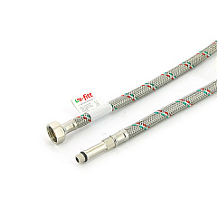 Гибкая подводка UNI-FITT для смесителя МL10х1 - 1/2, 80 см, удл. штуцер, DN 8, оплётка из нержавеющей стали