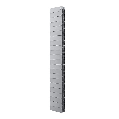 Биметаллический секционный радиатор отопления Royal Thermo PianoForte Tower Silver Satin 200 / 22 секций нижнее подключение