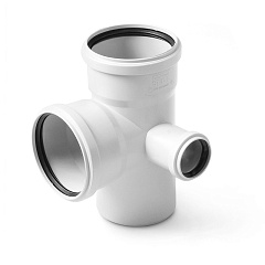 Крестовина PRO AQUA Stilte двухплоскостная правая белая 87,5 градусов 110x110x50 внут.канализация