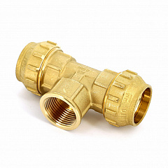 Тройник Tiemme с внутренней резьбой 25 x 3/4 x 25, латунь