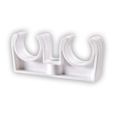 Крепеж из полипропилена РВК для трубы D25 двойной