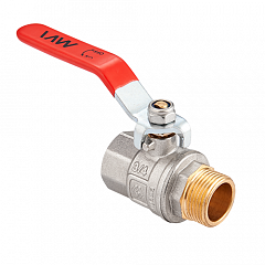 Кран шаровой MVI полнопроходной с ручкой и подкл. гайка-штуцер (РГШ) 1