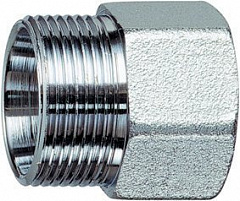 Переходник FAR 1/2 - М24х19 внутренняя-наружная резьба, никелированная латунь