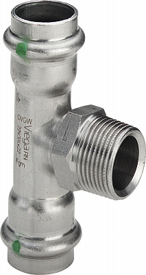 Тройник Viega с наружной резьбой 42 х R 3/4 х 42 мм, Sanpress Inox, модель 2317.1