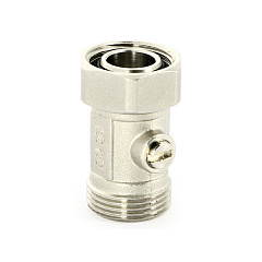 Узел нижнего подключения радиатора UNI-FITT прямой одинарный НВ 3/4 ЕК х 3/4 ЕК со встроенным шаровым краном