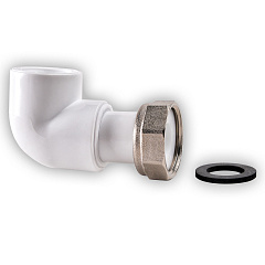 Угольник из полипропилена РВК с накидной гайкой D20-3/4