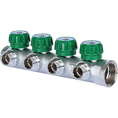 Коллектор регулирующий Stout хромированный 1/2x1, 4 выхода (SMB-6850-011204)