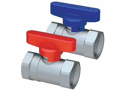 Кран шаровой FAR хромир. 3/4 ВР-ВР (бабочка,син.)