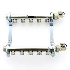 Распределительный коллектор Rehau HLV на 5 групп, нержавеющая сталь