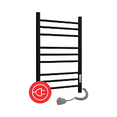 Электрический полотенцесушитель Термодизайн STEEL V (лесенка) сталь W=500, H=600 (9 перекладин) черный бархат