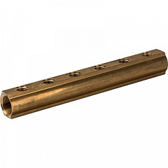 Коллектор Luxor латунный распределительный CD 457 1х1/2ВР 6 контуров