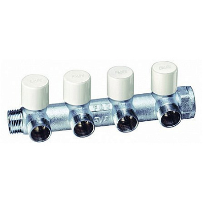 Запорный коллектор FAR 1 (ВР-НР) с 3 отводами 1/2 НР(EU)