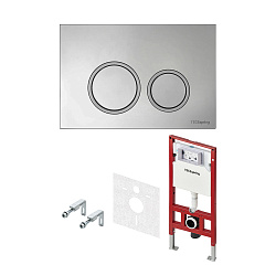 Комплект TECE spring, панель смыва с круглыми кнопками, хром глянцевый