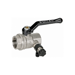 Кран шаровой Bugatti Oregon 330 1/2 ВВ, рычаг алюминиевый, с дренажем и воздухоотводчиком