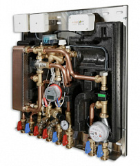 Квартирная станция VALTEC с функцией приготовления ГВ (без рециркуляции), теплосчётчик имп. 1,5 куб.м/час.