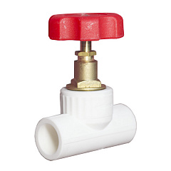 Проходной вентиль полипропиленовый Valfex 25х3/4 90гр, белый