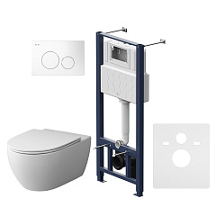 Система инсталляции AM.PM с клав Pro L белый, с подв унит Awe FlashClean, с сид м/лифт