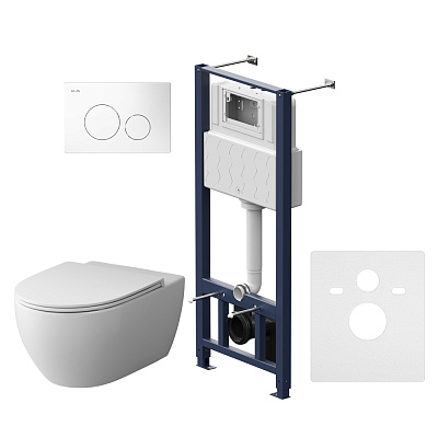 Система инсталляции AM.PM с клав Pro L белый, с подв унит Awe FlashClean, с сид м/лифт