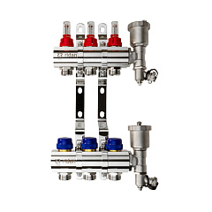 Коллектор Ридан FHF-12RF с расходомерами, кронштейнами и воздухоотводчиками, 12 контуров (088U0732R)