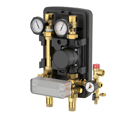 Насосная группа Meibes MeiFlow Top S UC-SD DN25 с теплообменником (30 пластин), с насосом Grundfos Alpha 2.1 25-60N