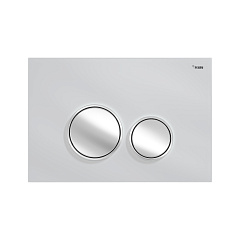 Панель смыва РЕХАУ NOVA ORB GLASS круглые клавиши, закаленное стекло, белый, клавиши и их контур хром, глянец (19102901001)