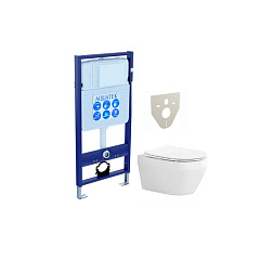 Комплект Акватек ЛЕЯ рама Standard INS-0000012 без клавиши и крепежа, унитаз ЛЕЯ AQ1199-00 с тонким сиденьем soft-close