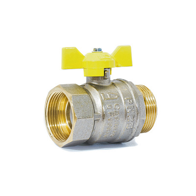Кран шаровой LD 47.25.B-Н.Б.GAS газовый, внутренняя-наружная резьба, 1, бабочка