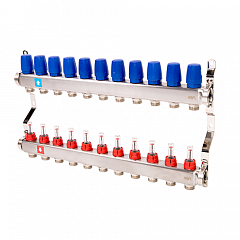 Коллектор MVI из нержавеющей стали в сборе с расходомерами 11 выходов