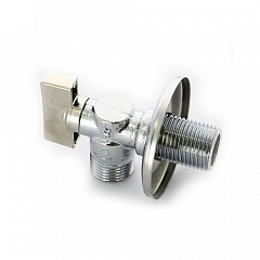 Кран шаровой Bugatti MINNESOTA 872 угловой для смесителей с розеткой, НН 1/2 x 1/2, хромированный